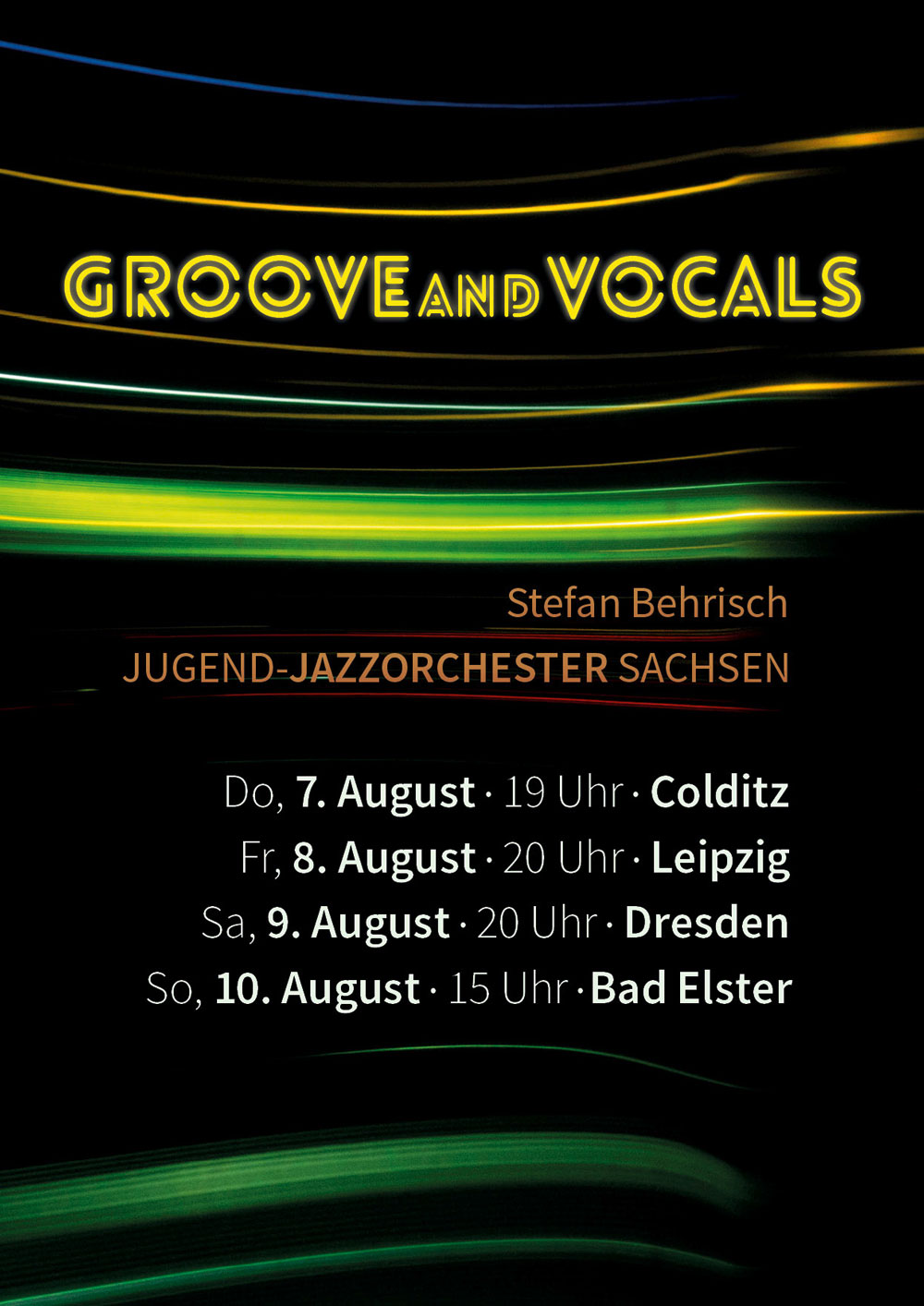 Ein Flyer des JJO mit dem Titel Groove and Vocals