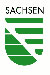 das Wappen des Freistaates Sachsen in den Farben Weiß und Grün
