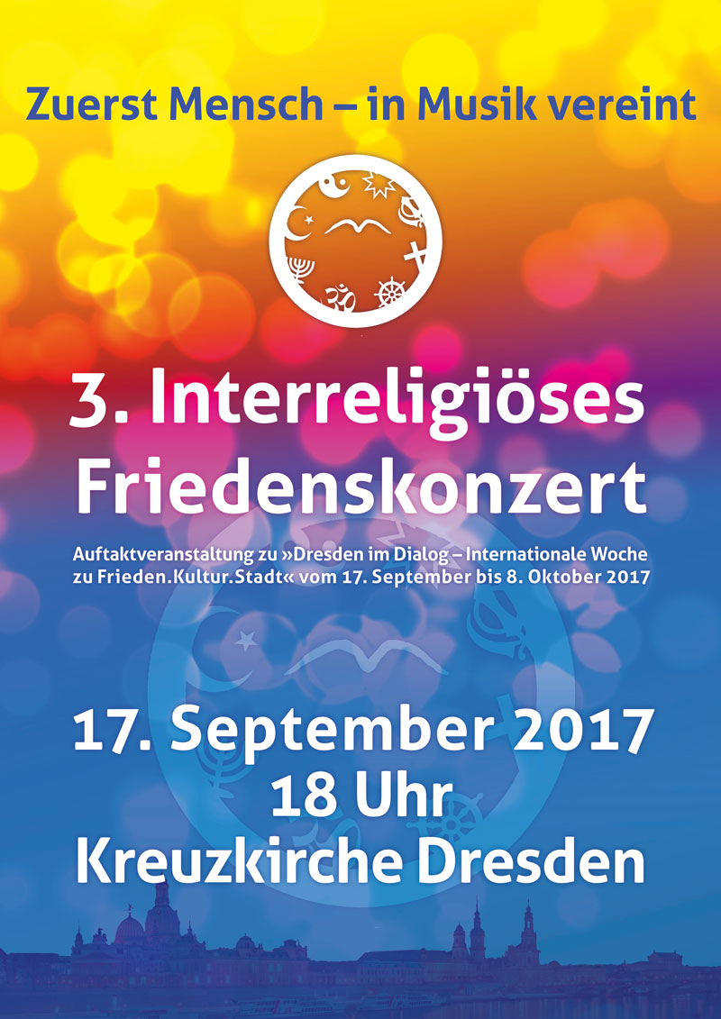 Werbeposter für das Friedenskonzert in Dresden